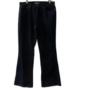 Lauren Ralph Lauren Pants Womens Size 10 Corduroy Navy Blue Classic Bootcut